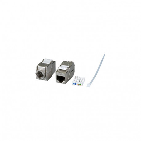 "EFB Keystone Cat6A/RJ45/10GE Slim, Metall, Werkzeugfrei"