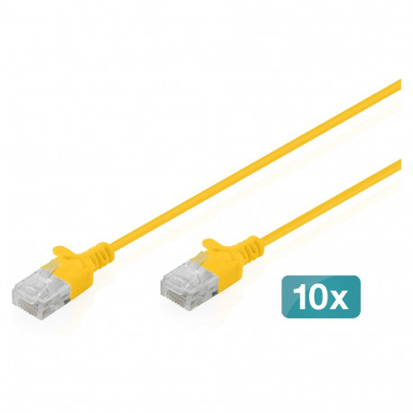 "CAT 6 U-UTP Slim Patchkabel, 5 m, Gelb, 10 Stück"