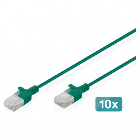 "CAT 6 U-UTP Slim Patchkabel, 2 m, Grün, 10 Stück"