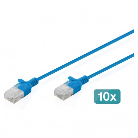 "CAT 6 U-UTP Slim Patchkabel, 0,5 m, Blau, 10 Stück"