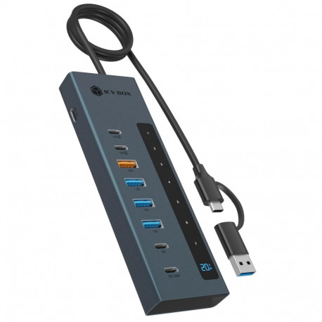 IcyBox jaotur 9-in-1 USB 3.2 Type-C/Type-A
