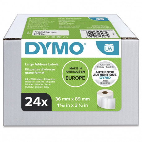 "Dymo Large Address Labels - Weiß - 36 x 89 mm 6240 Etikett(en) (24 Rolle(n)"