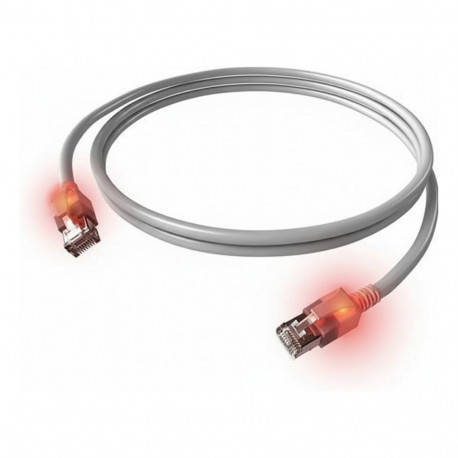 "EasyLan DualBoot LED Patchkabel RJ45 S/FTP Cat.6 (Class E), mit saCon Stecker, LSOH, grau, 3 m"