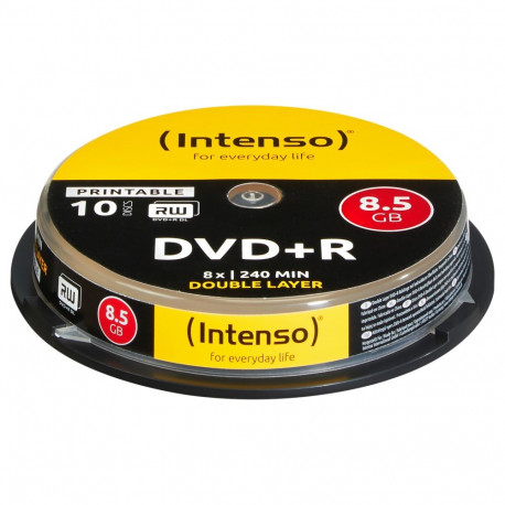 "DVD 1x10 Intenso DVD+R 8,5GB 8x Speed, Double Layer printable"