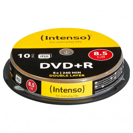 Intenso DVD+R 8,5GB 8x kahekihiline cakebox 10tk