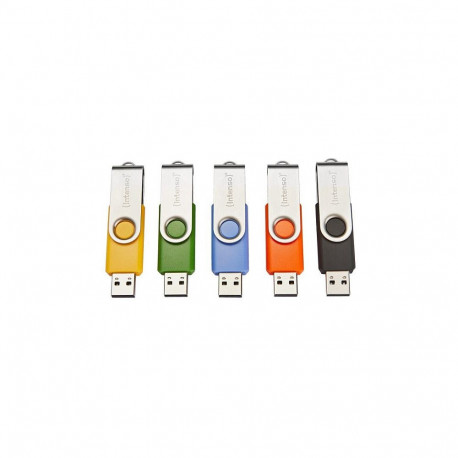 Intenso mälupulkade 5-pakk Basic Line Typ-A 64GB Swivel USB 2.0 kuni 28MB/s