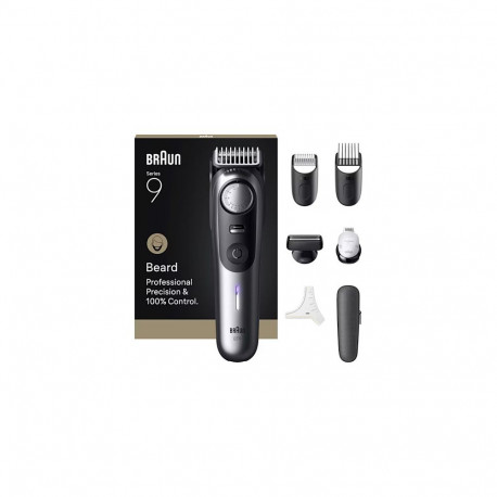 "Braun Series 9 Beard Trimmer BT9520 244848 Akku/Netz satin chrome 7 Aufsätze Rei"