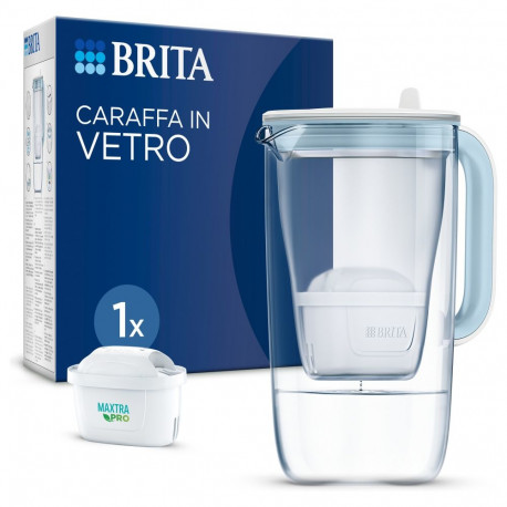 Brita veefiltrikann Model One klaasist koos 1 filtriga, valge