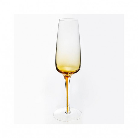 AMBER CHAMPAGNE GLASS 6PCS