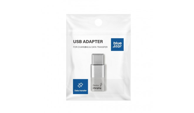 Adapter Micro USB to Type C Blue Star - white