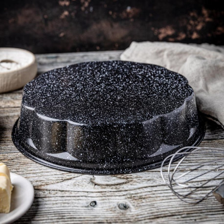 Forma, okrągłą, metalowa, z powłoką nieprzywieralną, czarna, średnica 27,5 cm, klausberg, kb-7838