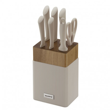 Zestaw noży 8 el. z blokiem akacjowym, stal nierdzewna, klausberg, kb-7984