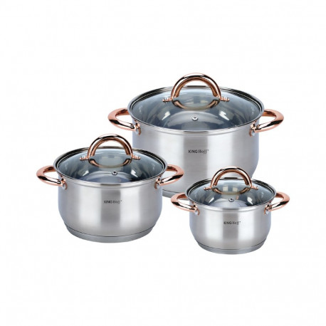 Zestaw garnkow, 6 elementow, kolor różowego złota kinghoff