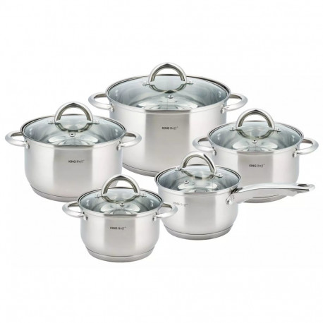 Zestaw garnków 10 elementów, stal śr.16,16,18,20,24 kinghoff