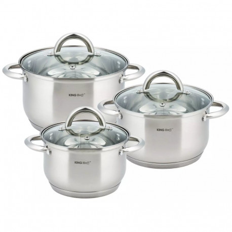 Zestaw garnków 6 elementów, stal, śr.16,18,20cm kinghoff
