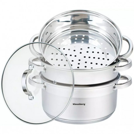 Garnek na parę stal, zestaw 4 elementy śr.24cm klausberg