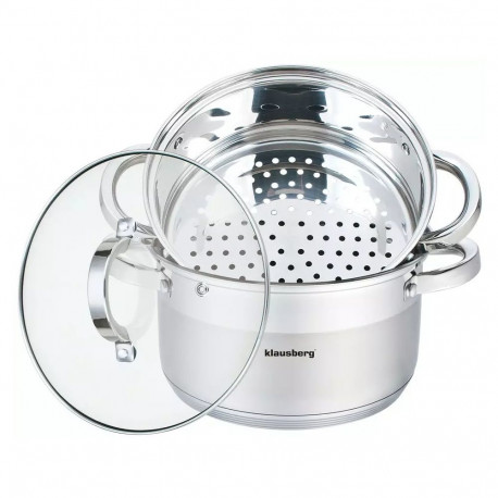 Garnek na parę stal, zestaw 3 elementy śr.20cm klausberg