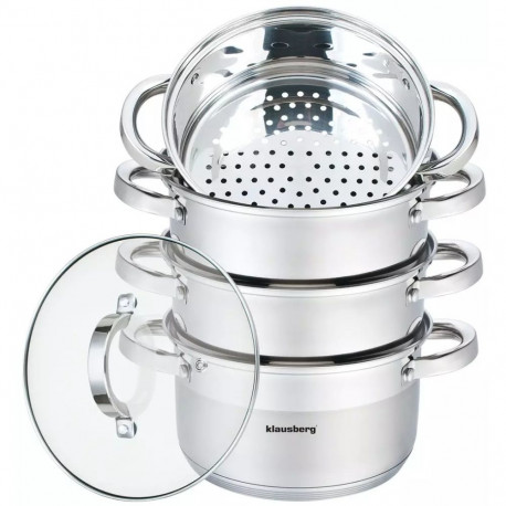 Garnek na parę stal, zestaw 5 elementów śr.18cm klausberg