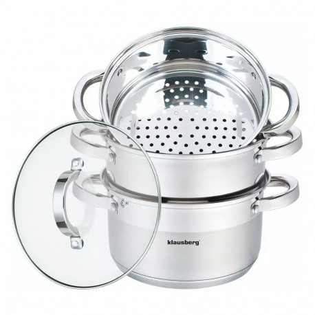 Garnek na parę stal, zestaw 4 elementy śr.18cm klausberg
