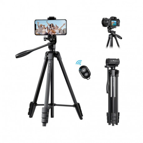 K&F Concept S174A1 Video Tripod with Phone Holder and Remote - Black