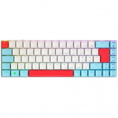 Kompaktne traadita klaviatuur MX-LP 2.1 saksa paigutus Cherry MX Low Profile RGB Speed, valge/mitmev