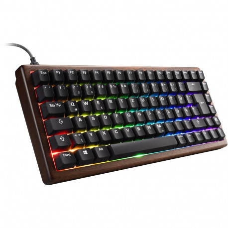 Sharkoon SKILLER SGK50 S3 Wood PBT (wood/black, UK layout, Gateron G Pro 3.0 Yellow)