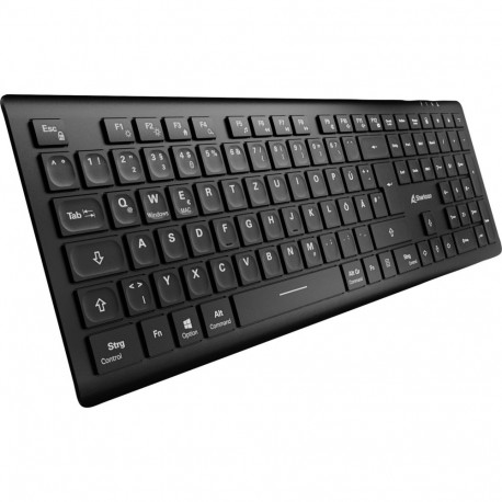 OfficePal klaviatuur K30W DE-Layout Rubberdome, must