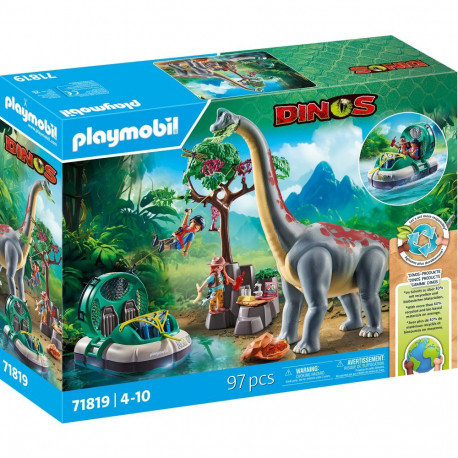 Playmobil 71819 Dinos Brachiosaurus Encounter with Hovercraft