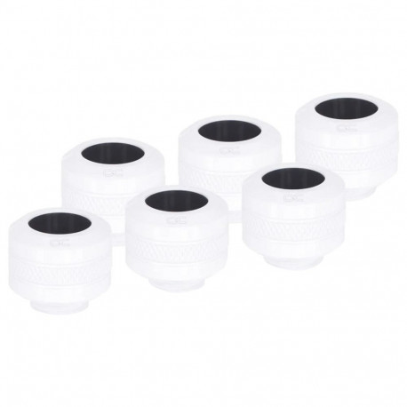 Alphacool Eiszapfen PRO 13mm HardTube screw-on nozzle G1/4 - White (white/black, set of 6)