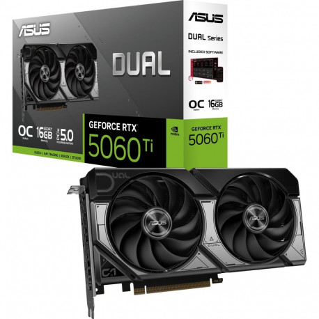 ASUS GeForce RTX 5060 Ti DUAL OC 16GB, graphics card black, DLSS 4, 3x DisplayPort, 1x HDMI 2.1
