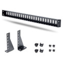"1U rack cable guide with adjustable depth, cable guide bracket"