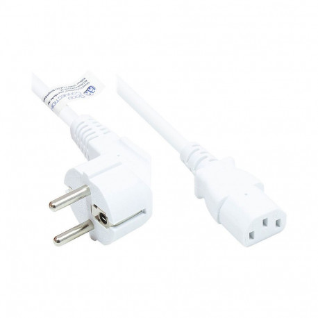 "Good Connections Schutzkontakt-Stecker gew.- C13 weiß 1m"
