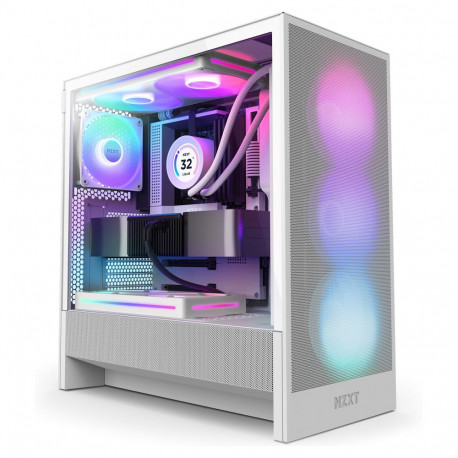 NZXT arvutikorpus H5 Flow RGB CC-H52FW-R1 klaaspaneeliga, valge