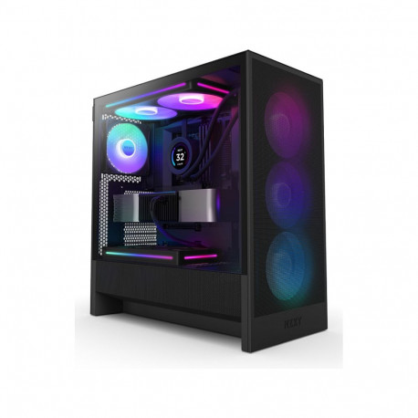 NZXT arvutikorpus H5 FLOW RGB CC-H52FB-R1 klaaspaneeliga, must