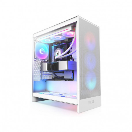 NZXT arvutikorpus H7 FLOW RGB CM-H72FW-R1 klaaspaneeliga, üleni valge