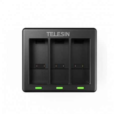 Battery Charger - Telesin GP-BCG-902 for GoPro HERO 9/10/11/12, USB-C, 3-Battery Charging