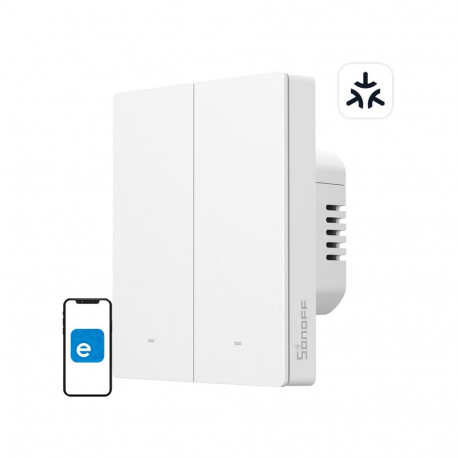 Smart Wall Switch - SONOFF M5-2C-80W Wi-Fi, Matter, 2-gang