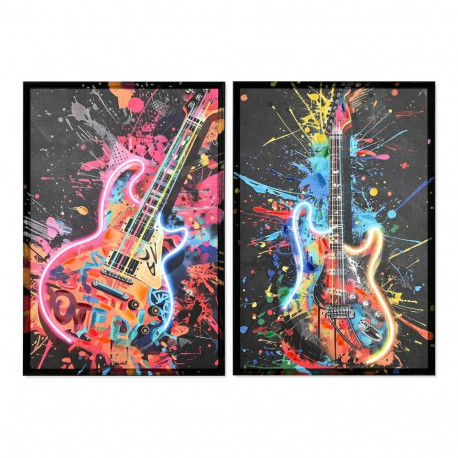 Kangas Home ESPRIT Must Kitarr Loft 63 x 3,7 x 93 cm (2 Ühikut)