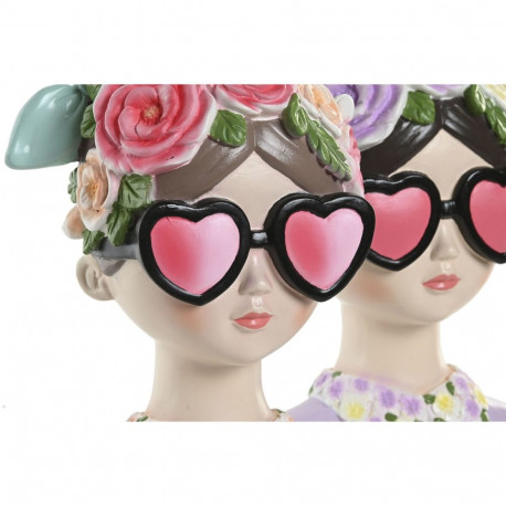 Dekoratiivkuju Home ESPRIT Sinine Roosa Daam 14,5 X 10,5 X 20 CM (2 Ühikut)