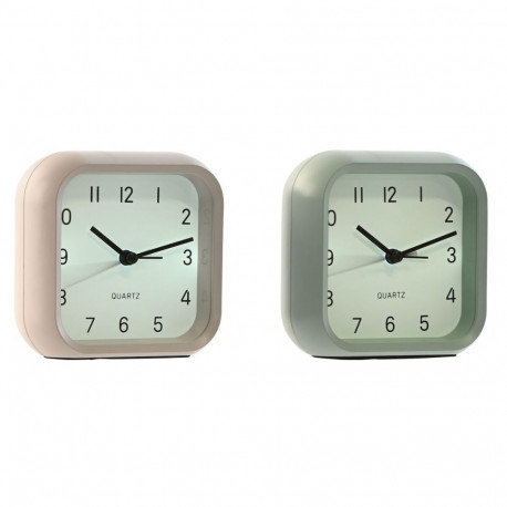 Table clock Home ESPRIT Pink Mint (2 Units)