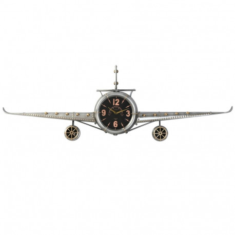 Wall Clock Home ESPRIT Golden Silver Metal Aeroplane Vintage 143 x 20 x 46 cm