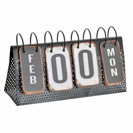 Lauakalender DKD Home Decor Valge Must 34 x 13 x 21 cm