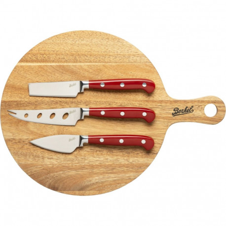 Berkel Schneidebrett Akazie + 3 Käsemesser
