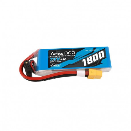 Battery - Gens Ace G-Tech LiPo 1800mAh 7.4V 45C XT60