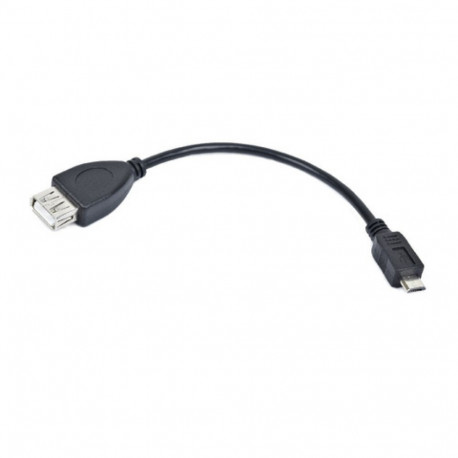 Lanberg kaabel microUSB (M) - USB-A (F) 2.0 OTG 0,15m, must