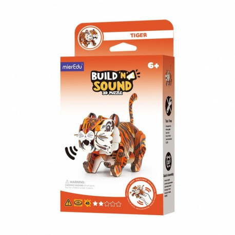 MierEdu Build and Listen 3D Puzzle - Tiger