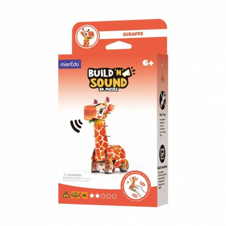 MierEdu Build and Listen 3D Puzzle - Giraffe