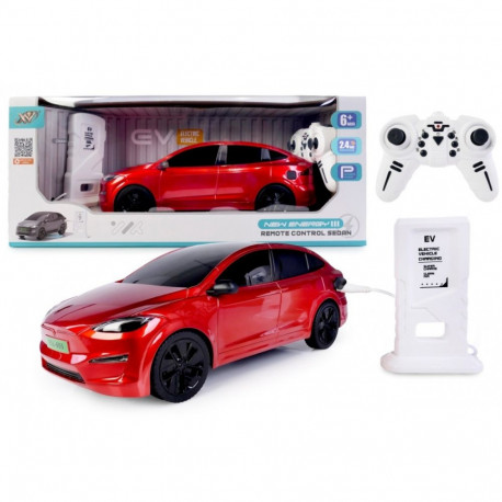 Auto r/c ze stacją ładowania czerwone