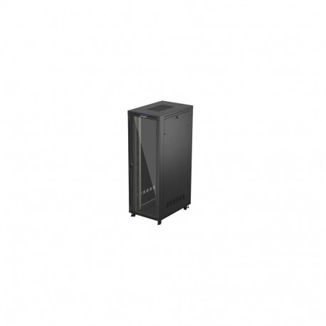 Lanberg rack-kapp V2 19" 47U/800x1200 (flat pack) põrandapealne LCD-ekraaniga klaasuksega, must
