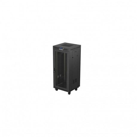 Lanberg serverikapp V2 19" 27U/600X600, vabaltseisev, võrguuksega, LCD, lamepakendis, must